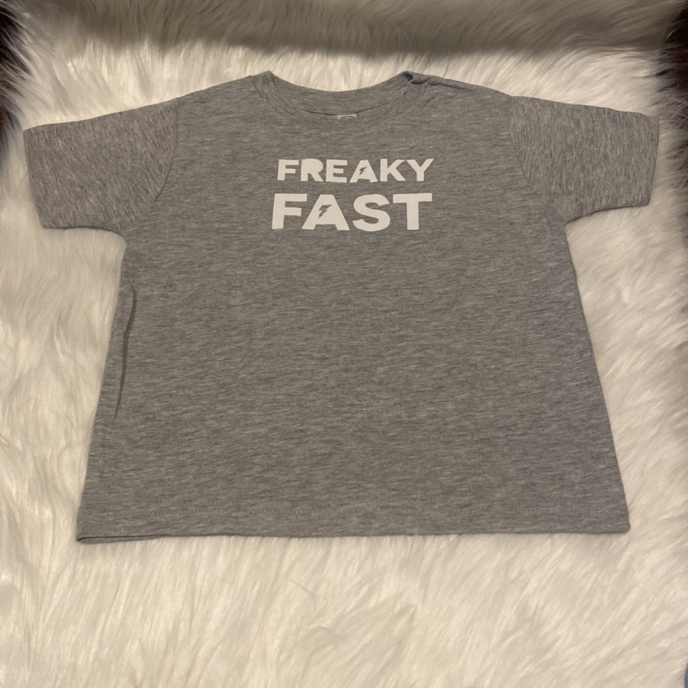 Sz 2 Toddler, Short Sleeve Shirt “Freaky Fast” JJ swag, New w/o Tags